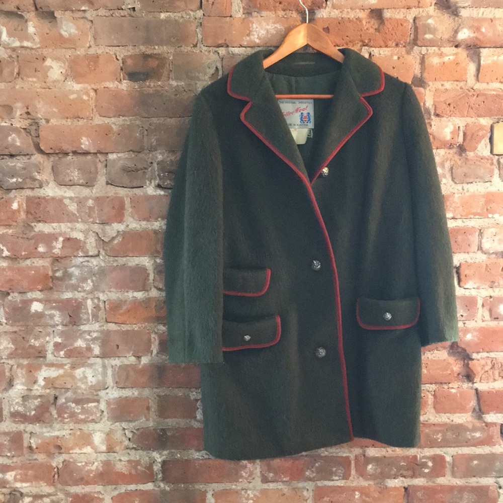 Vintage 1960s “Teller Made in Austria” Green Coat